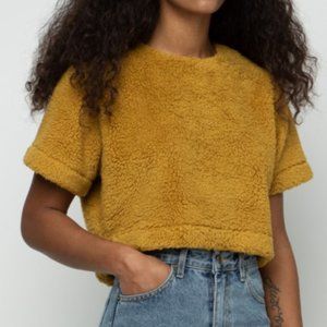Yellow Sherpa Crop Sweater